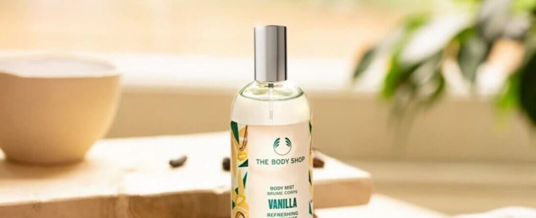 Image from The Body Shop website for the cruelty-free body sprays article