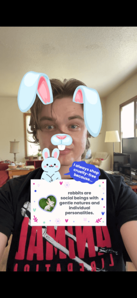 PETA-owned image for the cruelty-free tiktok effect mission