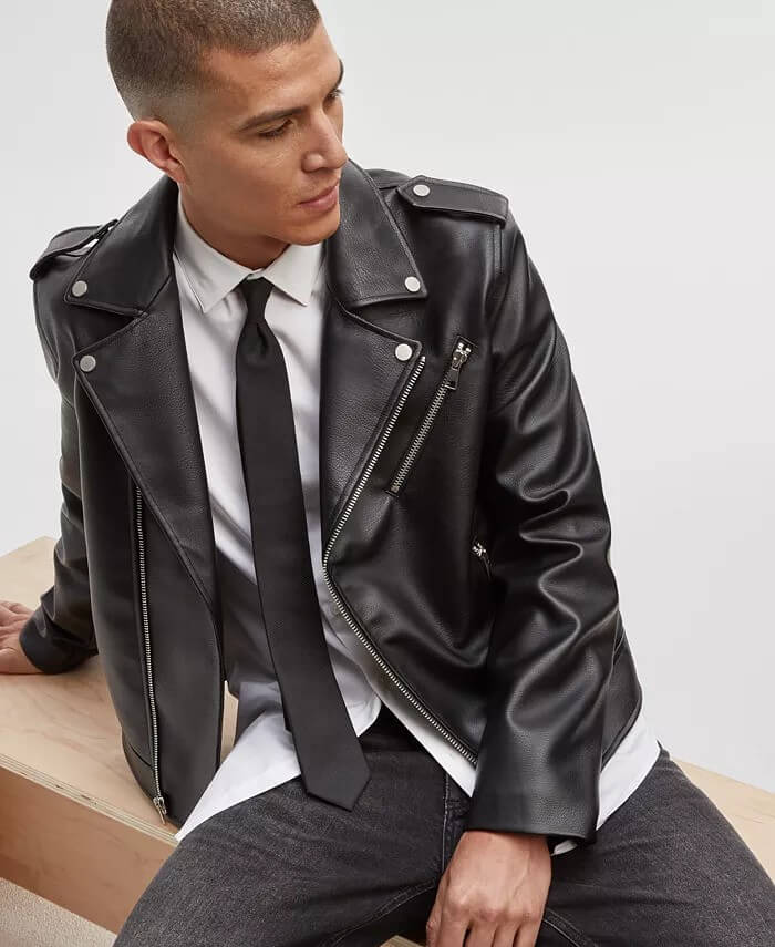 Image from Macy's website for the vegan leather jackets article