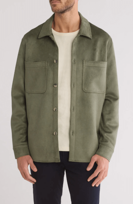 Image from Nordstrom Rack website for the vegan shirt jackets article