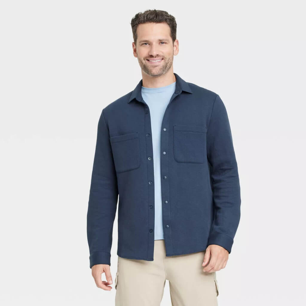 Image from Target website for the vegan shirt jackets article