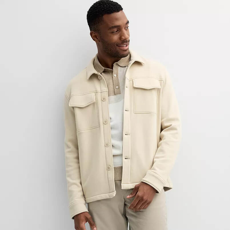 Image from Kohl's website for the vegan shirt jackets article