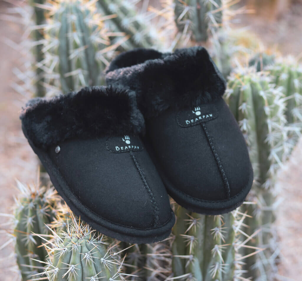 Image from BEARPAW website for the cashmere-free slippers article