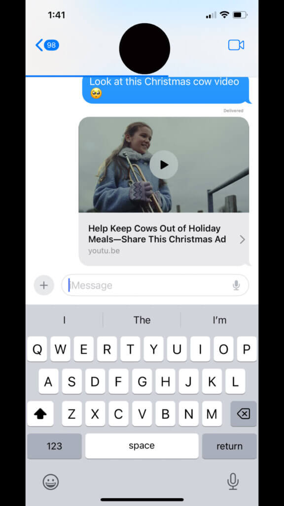 PETA-owned image for the Christmas ad mission