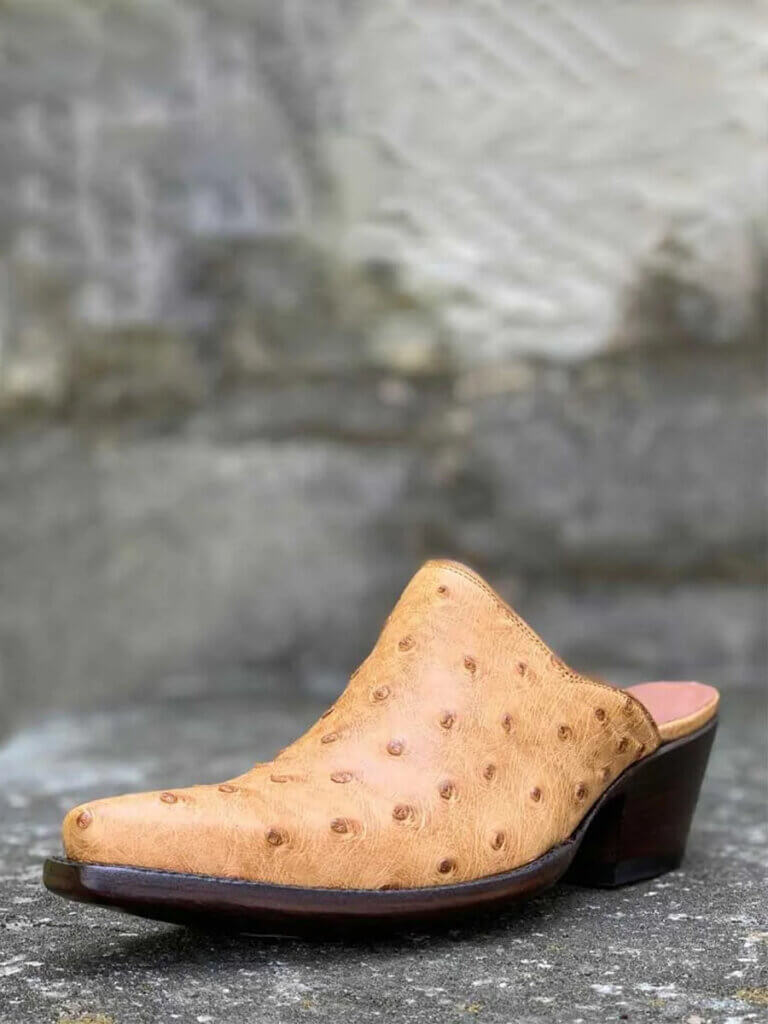 Image from XYDSHOES website for the vegan ostrich print article